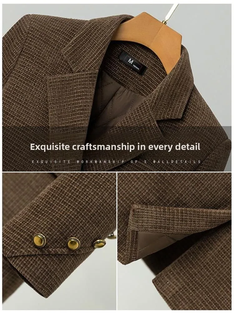 

Bla Velvet Suit Jaet Women's Spring Autumn New Sle Ele Slimming High-End Large Size Retro Western Sle Top