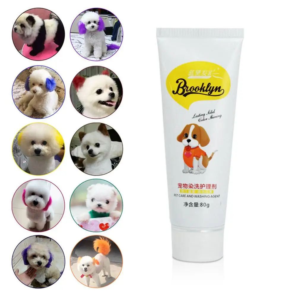 80g Pet Dog Cat Animals Hair Coloring Dyestuffs Dyeing Pigment Agent Supplies