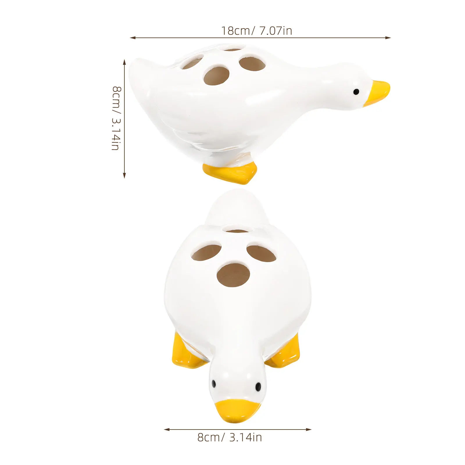 Ceramic Toothbrush Holder for Bathroom Vanity – Cute Animal-Shaped Countertop Storage Stand & Organizer