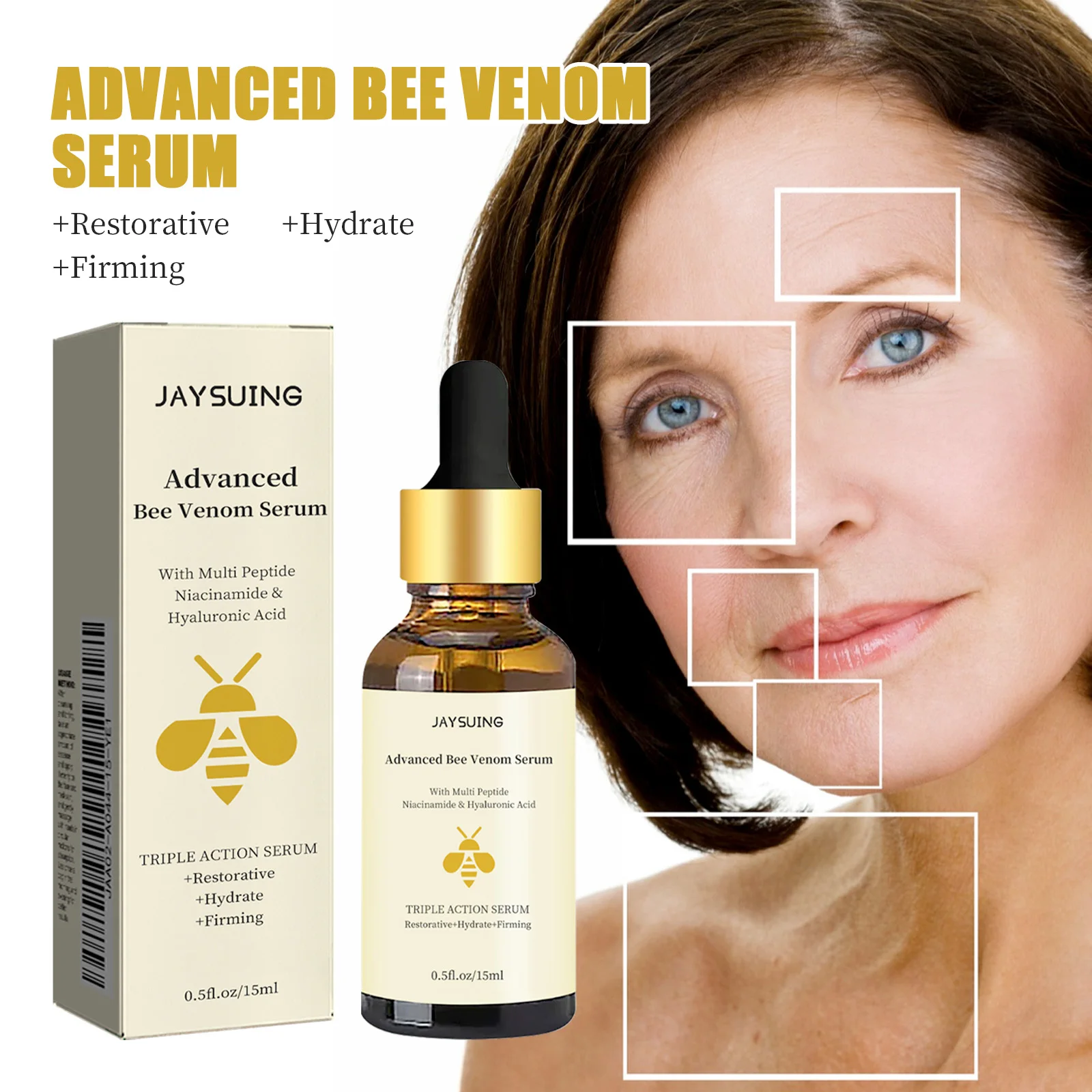 1/2/3/5/10Pcs Bee Venom Firming Face Serum Lifting Wrinkles Reduce Fine Lines Repair Dullness Moisturizing Beauty Skin Care
