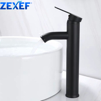 ZEXEF Black Bathroom Faucet Hot and Cold Water Basin Faucet for Kitchen Sink Stainless Steel Tap for Bathroom Accessories