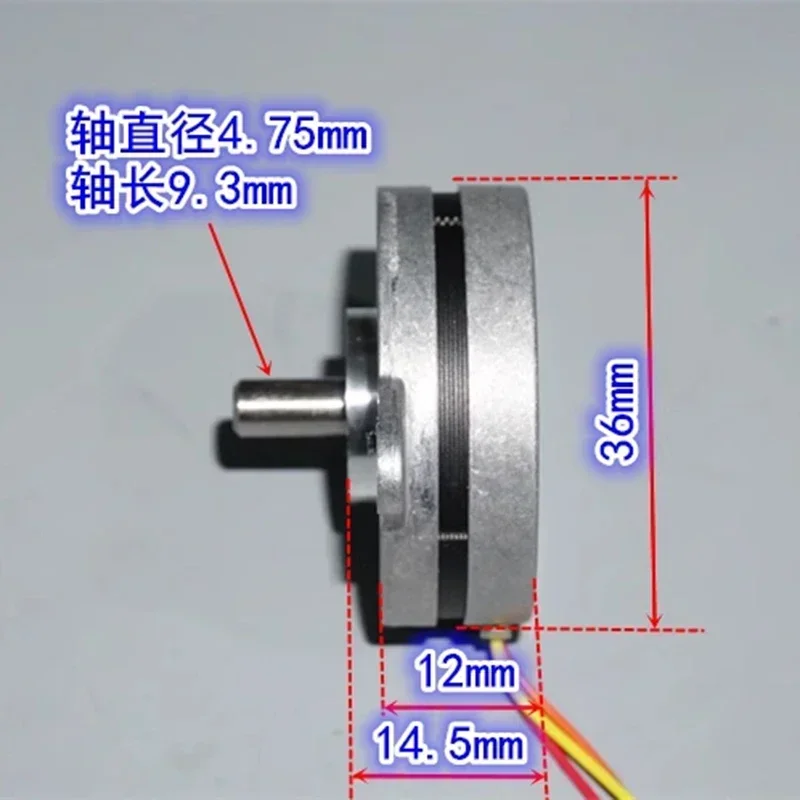 0.9 Degree Mini 36mm Round Thin Stepper Motor Micro 2-Phase 4-Wire Stepping Motor Dual Ball Bearing for 3D Printer CNC Robot