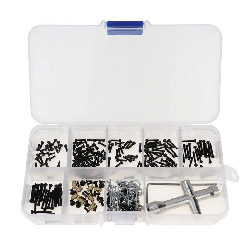 【STOCK】252Pcs M1.4 Screws Fastener Kit Sleeve Hex Wrench Repair Tools for SCX24 1/24 RC Crawler Car Parts Accessories