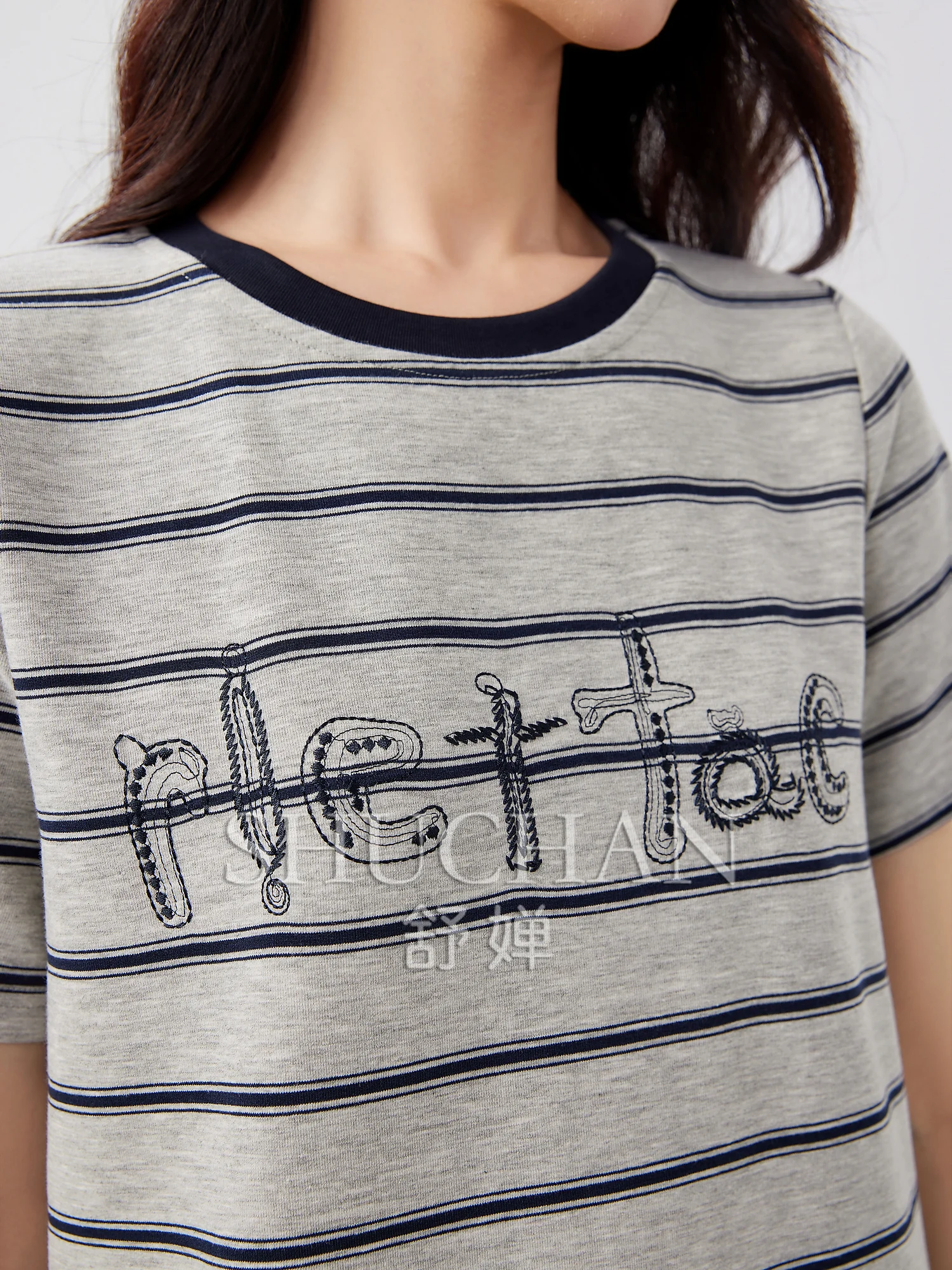 Lui weekend, stedelijk casual klassiek gestreept T-shirt met split aan de voorkant Dames vestidos de verano mujer 2025