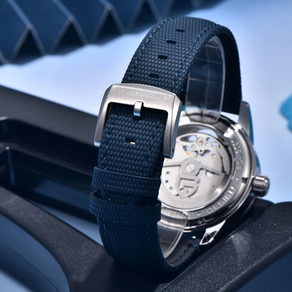 PAGANI DESIGN New 41MM Pilot's Hollow Moon Phase Fashion Men Mechanical Watch Sapphire Glass Stainless Steel Automatic Watches