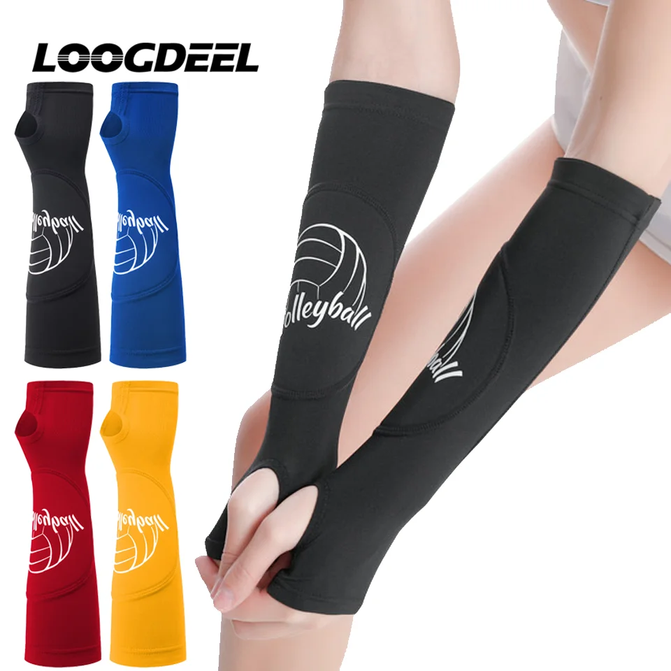 LOOGDEEL 1Pair Volleyball Arm Sleeve Forearm Compression Training Basketball Wrist Support Brace Protector Sports Arm Guard Men