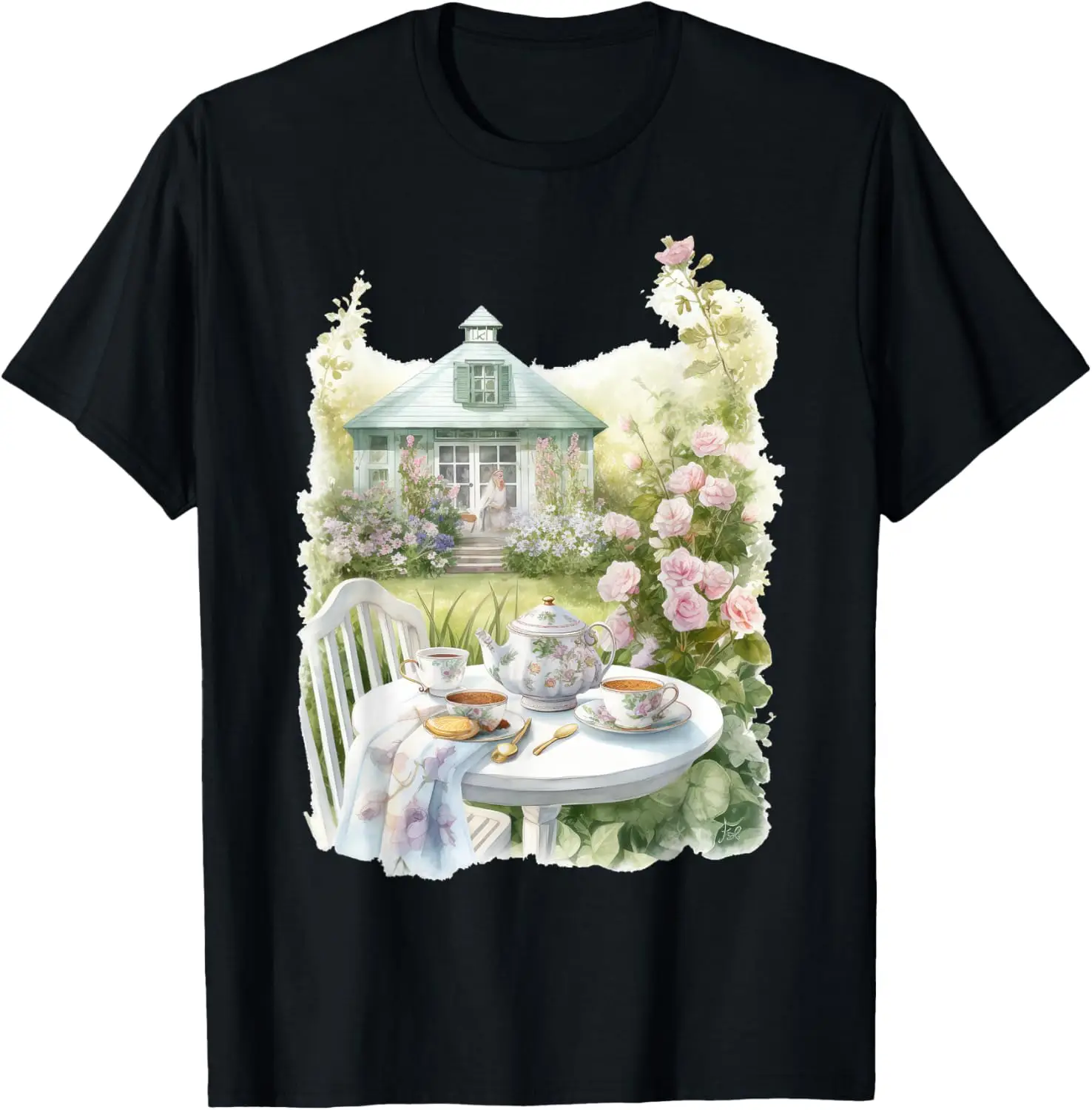 Cottagecore Botanical Tea Garden Botanical Countryside T-Shirt