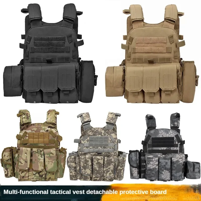 

6094 Men's Adjustable Multifunctional Lightweight Protectional Training Suit Black Outdoor CS Field Equipment Tactical Vest