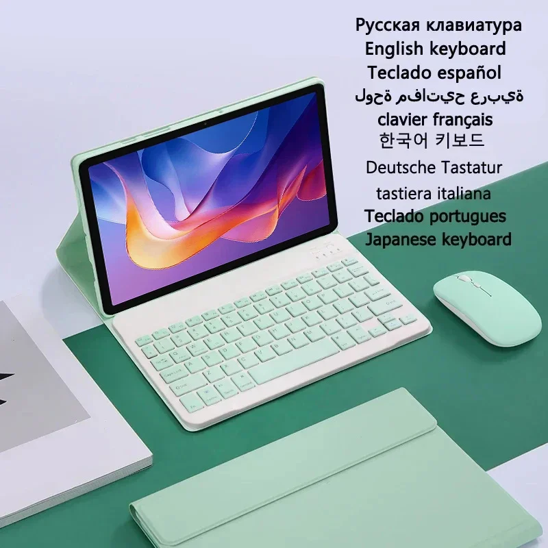 

Чехол для клавиатуры Redmi Pad 2, 11-дюймовый чехол-подставка для Xiaomi Redmi Pad 2 2025, испанский, английский, португальский, арабский, клавиатура