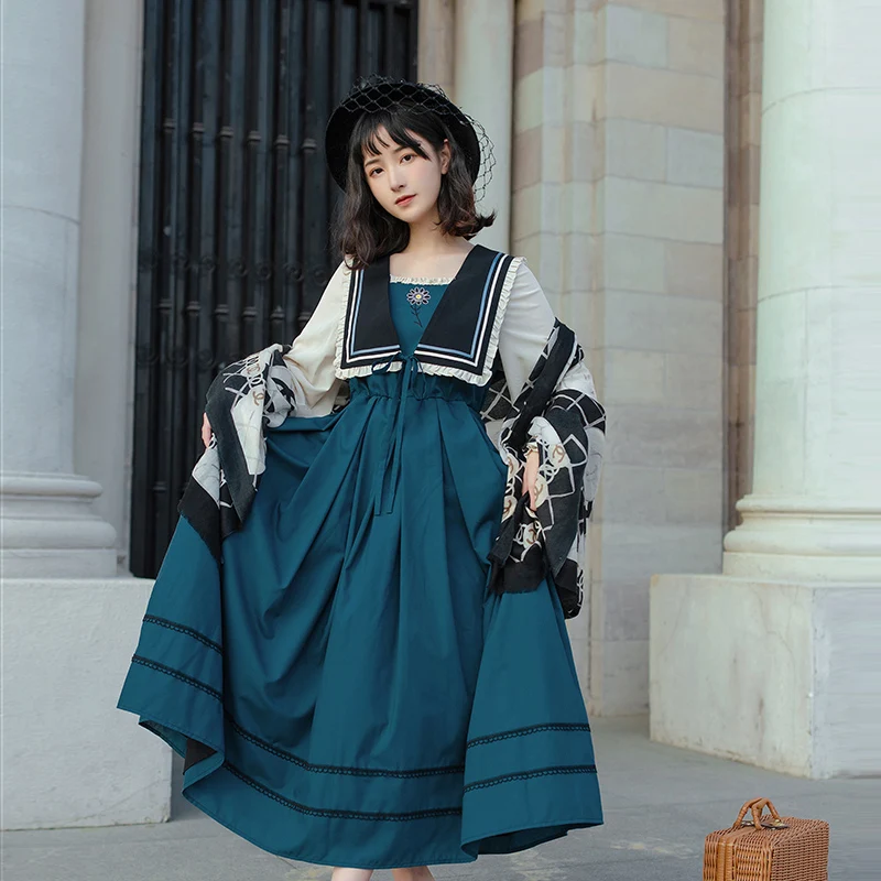 

[Seine Riverside Op] Light Dress with Simple Embroidered Cla Style Long Skirt with Puji