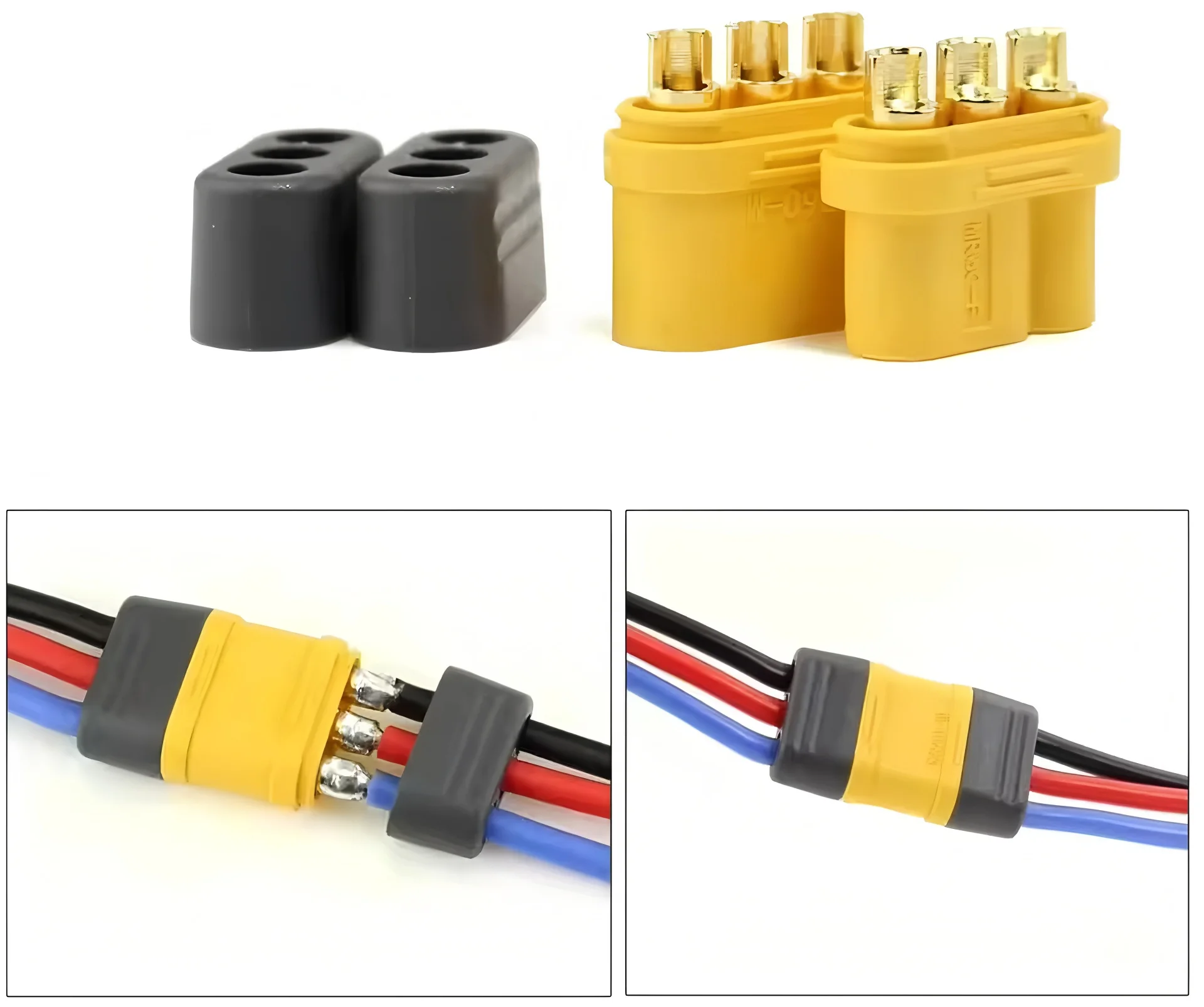 5/10/20/50 Pairs Amass MR60 Connector Plug Female Male Connector 3.5 Bullet Connector for RC Model Motor ESC Connection