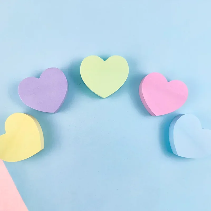 Heart Sticky Notes Notepad Self Sticky Note Pads Notebook Planner Sticker For Office School Stationery Accessories 120 Sheets