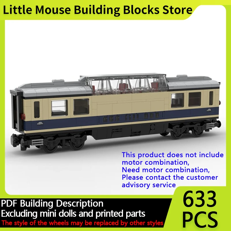 

City Car Model MOC Building Bricks Rheingold Train Panoramic Wagon Modular Technology Gifts Holiday Assemble Children Toys Suit
