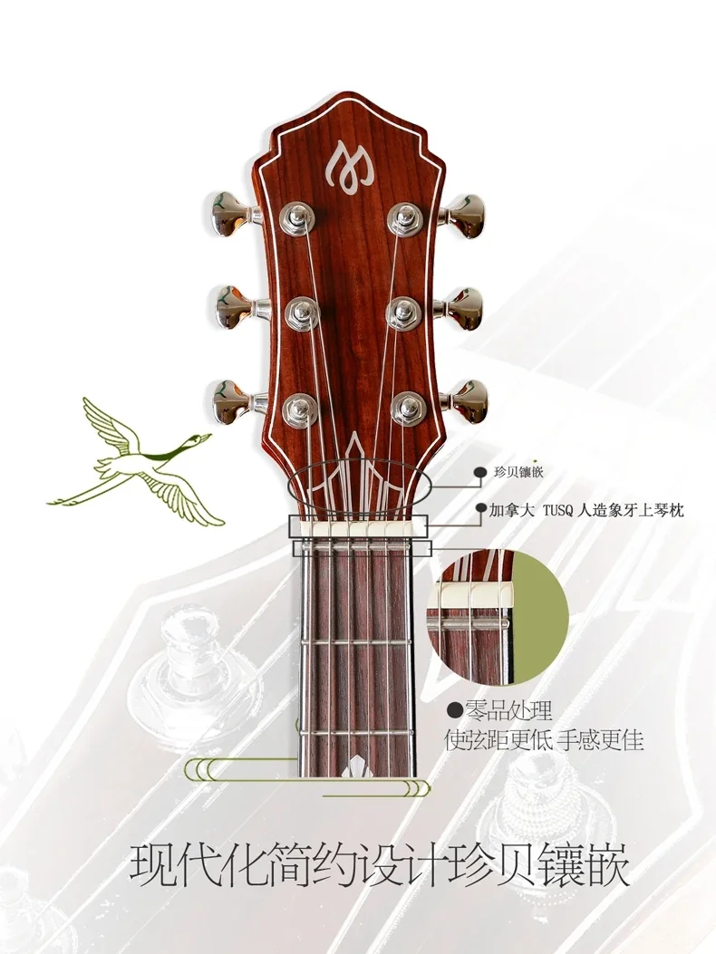 Mollo GAC-10 face sheet Internet celebrity new rosewood beginner beginner recommended unisex acoustic guitar