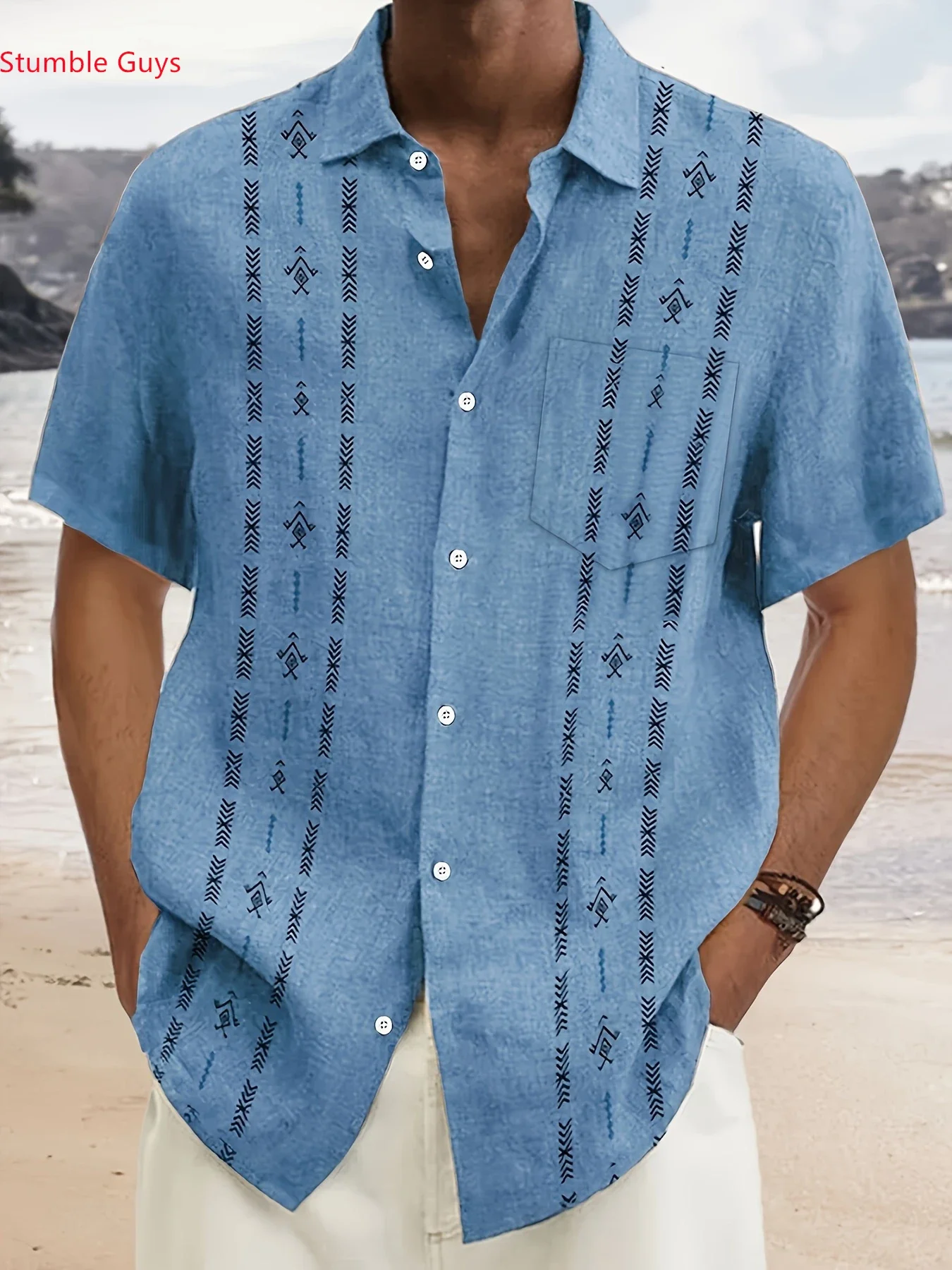 Fashion Casual Man Short Sleeve Hawaiian Shirt Men Summer Tropical Floral Print Beach Wear Stylish Vacation Party Outfit Tops