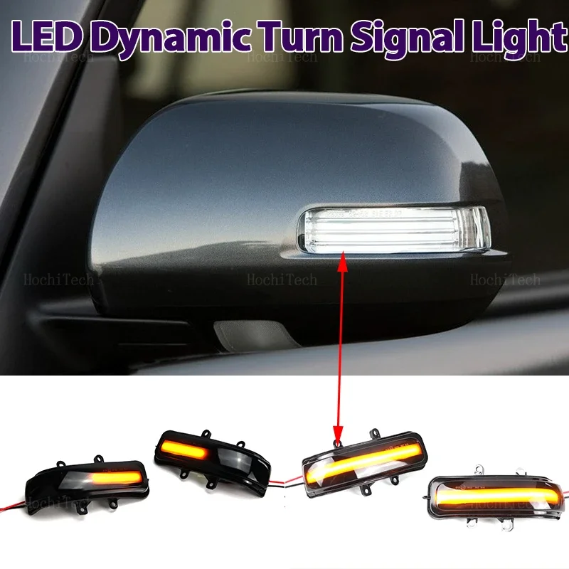 Dynamic Black LED Turn Signal Sequential Rearview Mirror Light For Toyota RAV4 Previa Alphard Noah Voxy 4Runner Tacoma Sienna