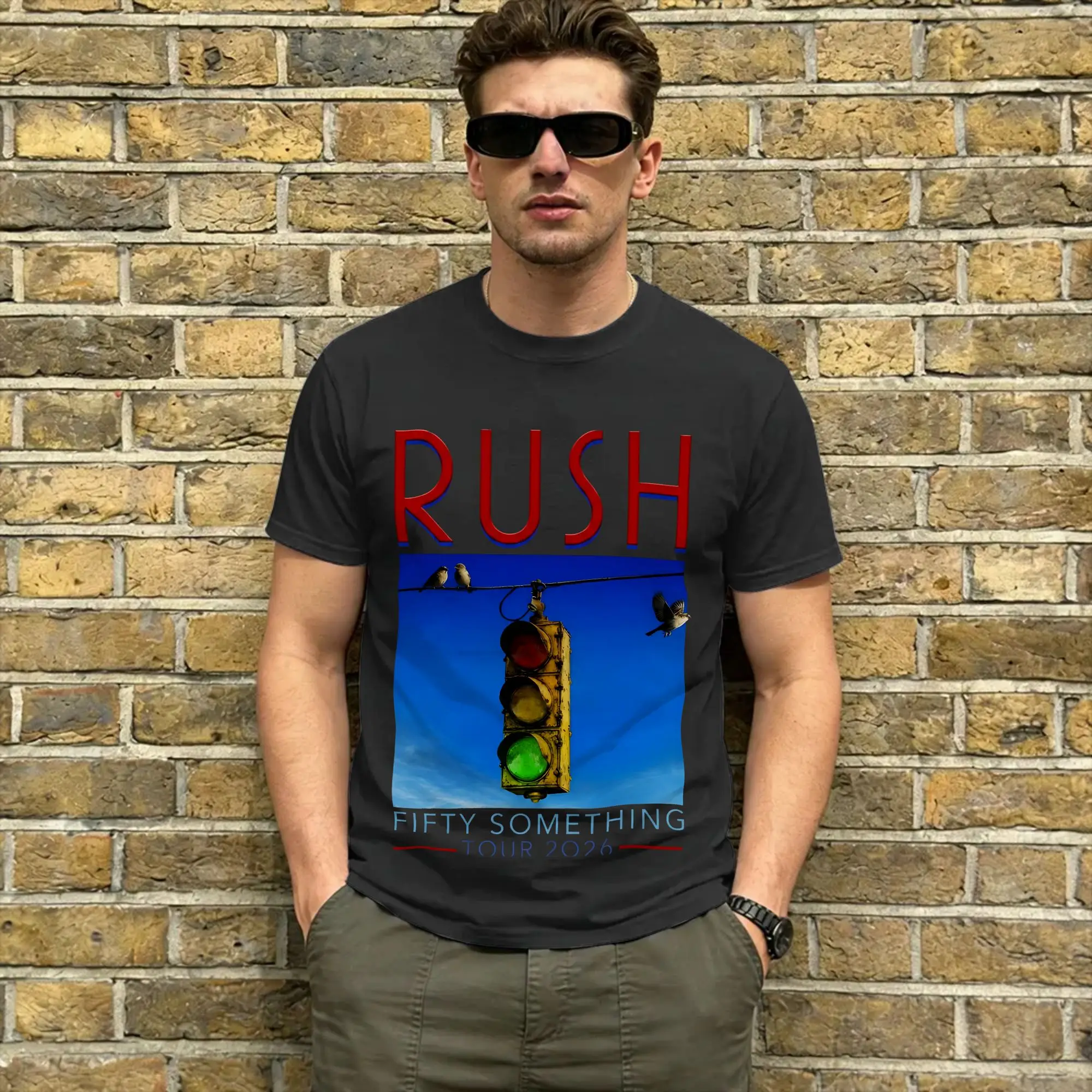 Men's T-Shirt R-RUSH Novelty Pure Cotton Tees Short Sleeve Fifty Something 2026 Tour  T Shirts O Neck Tops Printed