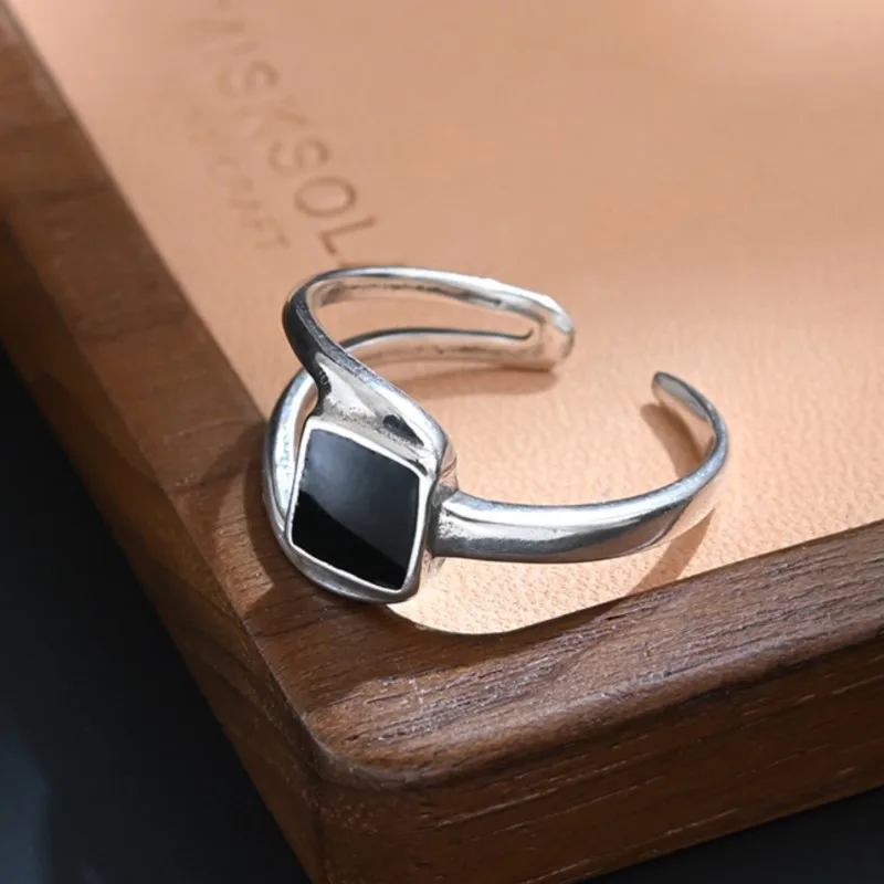VENTFILLE 925 Sterling Silver Glazing Ring For Women Minimalist Double Layers Aesthetic Creative Austere Jewelry Gift Dropship