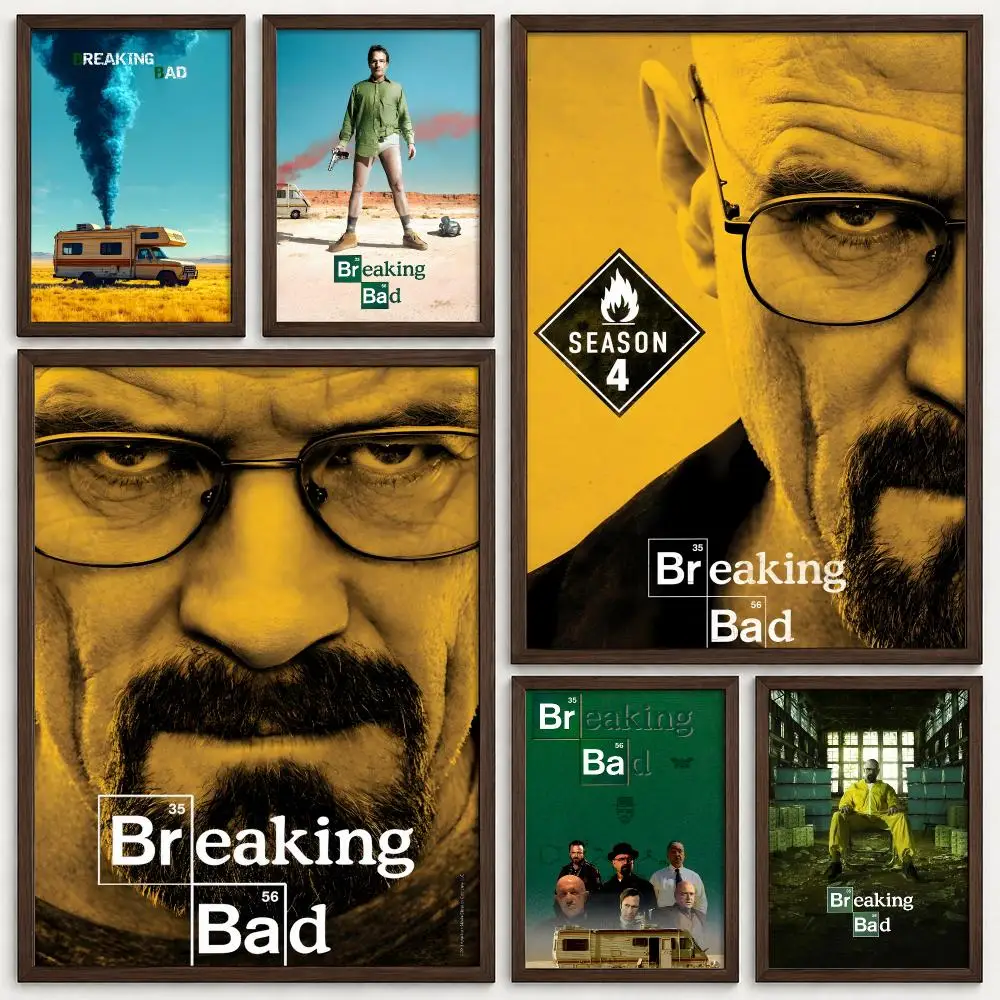 TV Series Breaking Bad Poster Self‑Adhesive Waterproof PP Poster Coffee House Bar Wall Art Sticker Room Home Decor