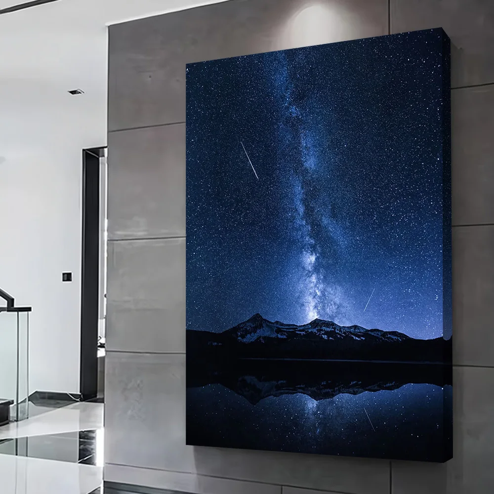 ملصق طباعة انعكاس المجرات صور قابلة للتخصيص لوحة فنية جدارية على القماش هدية لتزيين الغرفة والديكور الداخلي