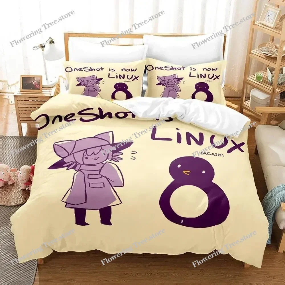 

Комплект постельного белья Game OneShot: односпальный, двуспальный, королевский размер, для взрослых и детей, 3D аниме-дизайн, пододеяльник и простыни