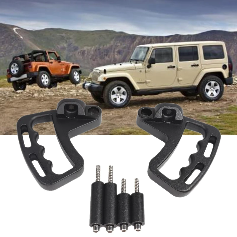 2X Black Front Grab Handle Grip Bar for Jeep Wrangler JK JKU