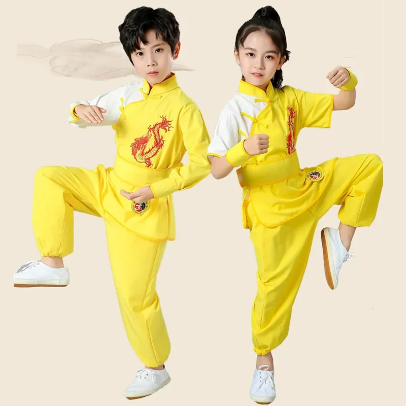 Chinese Children's Sets Martial Arts Costumes Tai Chi Girl Suit Baby Clothes Kung Fu Uniform Boy Set Perform Kids Wushu Suits