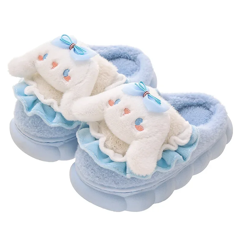 سينامورول الأطفال نعال من القطن Sanrios Kuromi مرحبا كيتي الخريف الشتاء صبي فتاة داخلي لطيف الكرتون حذاء للأطفال