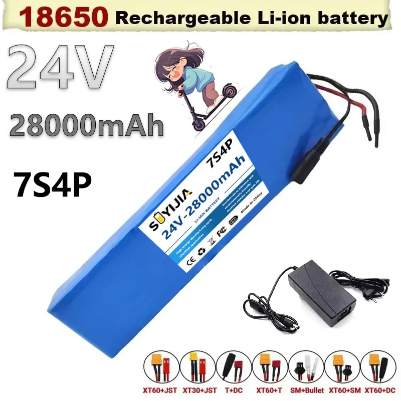 24V 28Ah 7S4P Lithi…