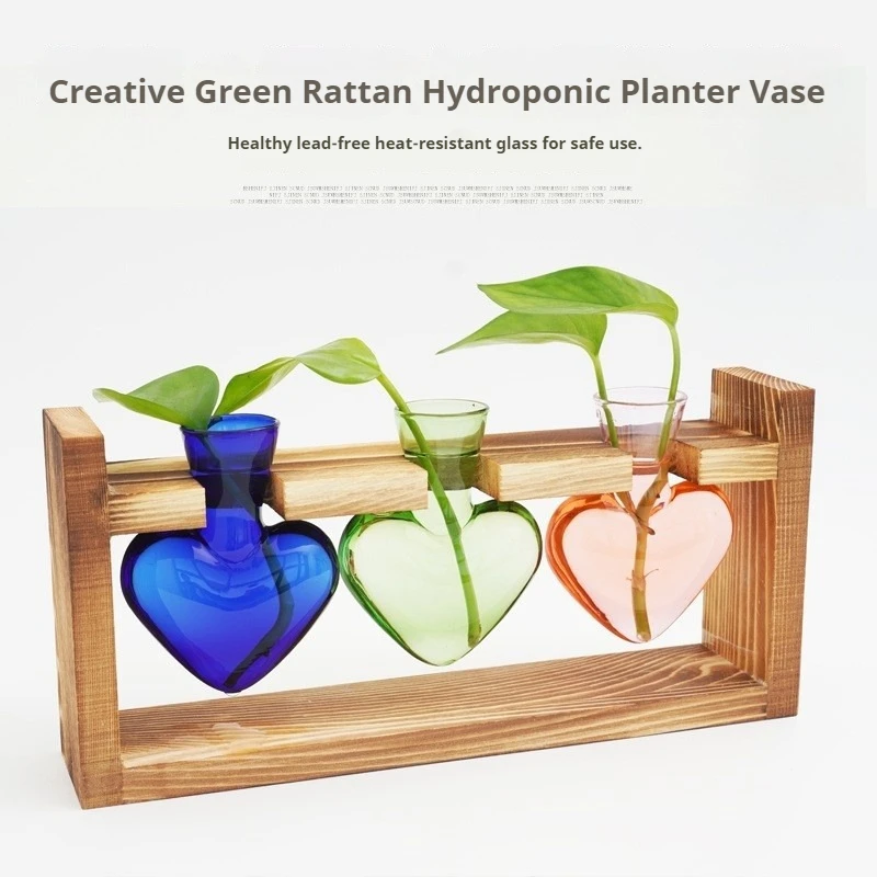 Heart Glass Hydroponic Vase 2