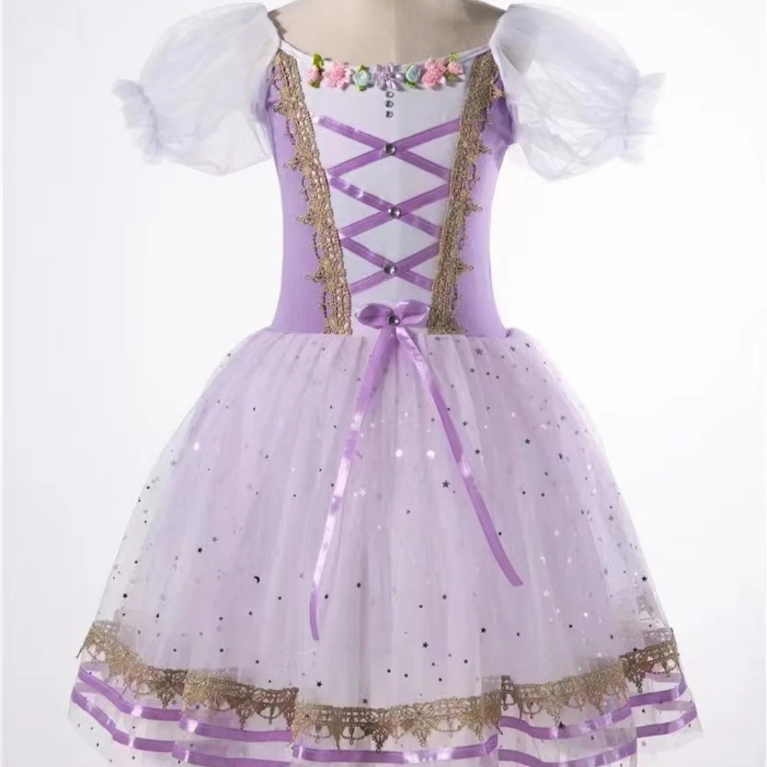 

Ballet Dress for Girl Kids Adult Woman Giselle Professional Competition Dance Lilac Puffy Skirt Long Dress Adult Ballet Costume