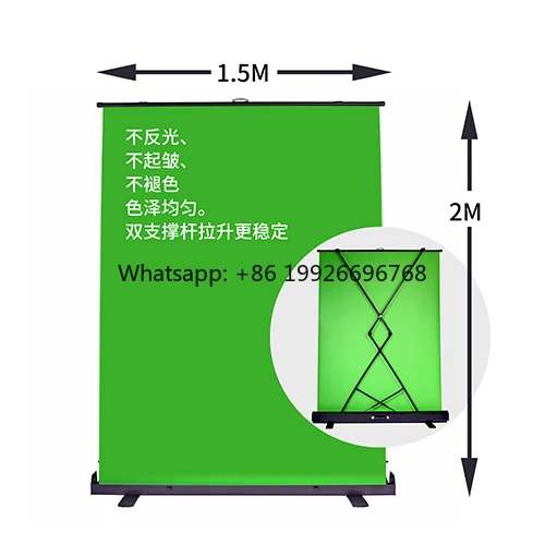 

Studio Kit with Stand Lights Backdrop Portable Collapsible Pull up Chroma Key Photographic Background Screen for Streaming