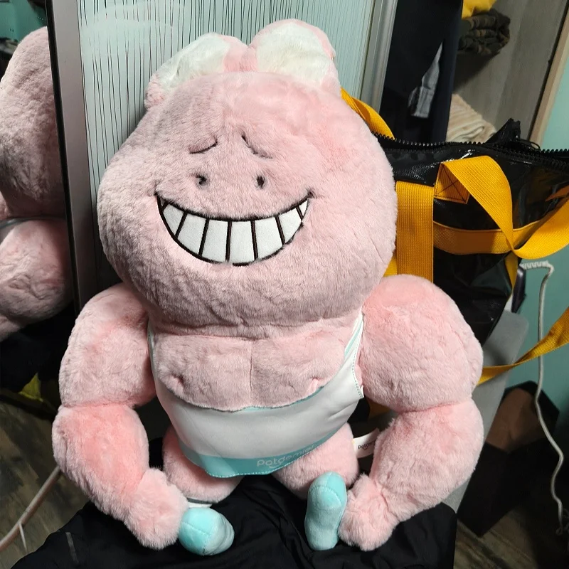 Potdemiel Muscle Boyfriend Bear Plush Doll Rotatable Arm Funny Expression Soft Touch Sleep Companion Birthday Gift For Women