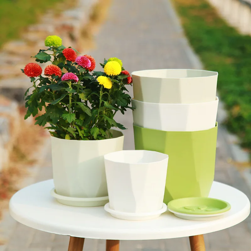 Nordic Simple Resin Plant Pot, Thick Imitation Ceramic Root Control Planter for Succulent Rose