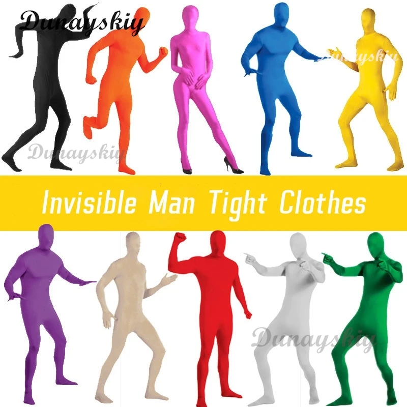 Invisible Man Cosplay Costume Jumpsuit Role Play Halloween Party Woman Man 160-190 Straitjacket Stage Costume Funny Mischief