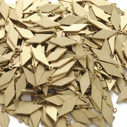 50Pcs Raw Brass Rhombus Charms Shaped Pendant for Diy Jewelry Making Findings