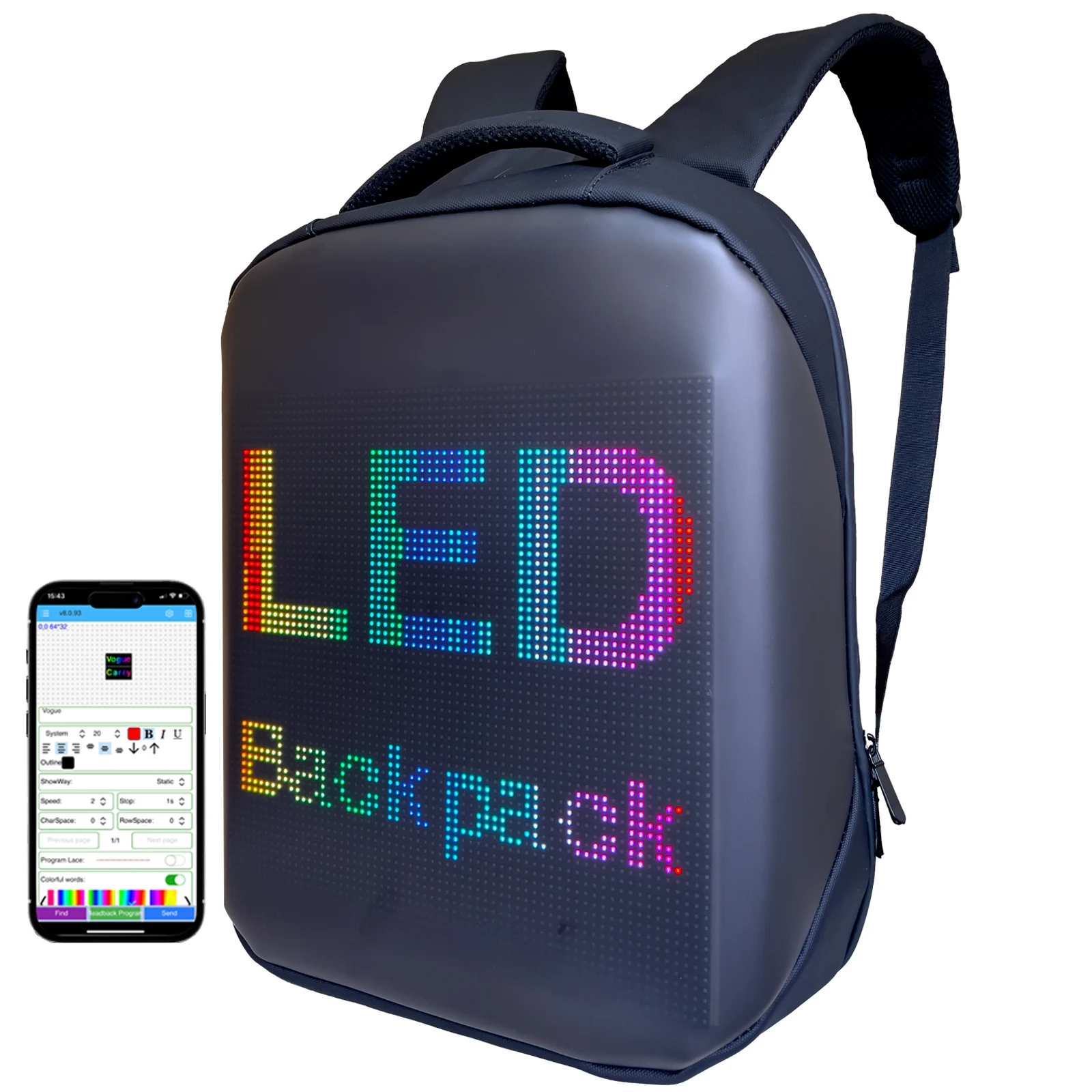 LED Locomotive Oxford Backpack Screen for Advertising Travel WIFI Bluetooth Display Advertise Bag Travel Express Name LOGO Led