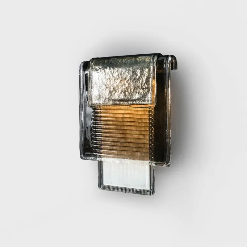 Glass wall lamp Italian light luxury water ripple living room bedroom hotel lobby corridor wall lamp