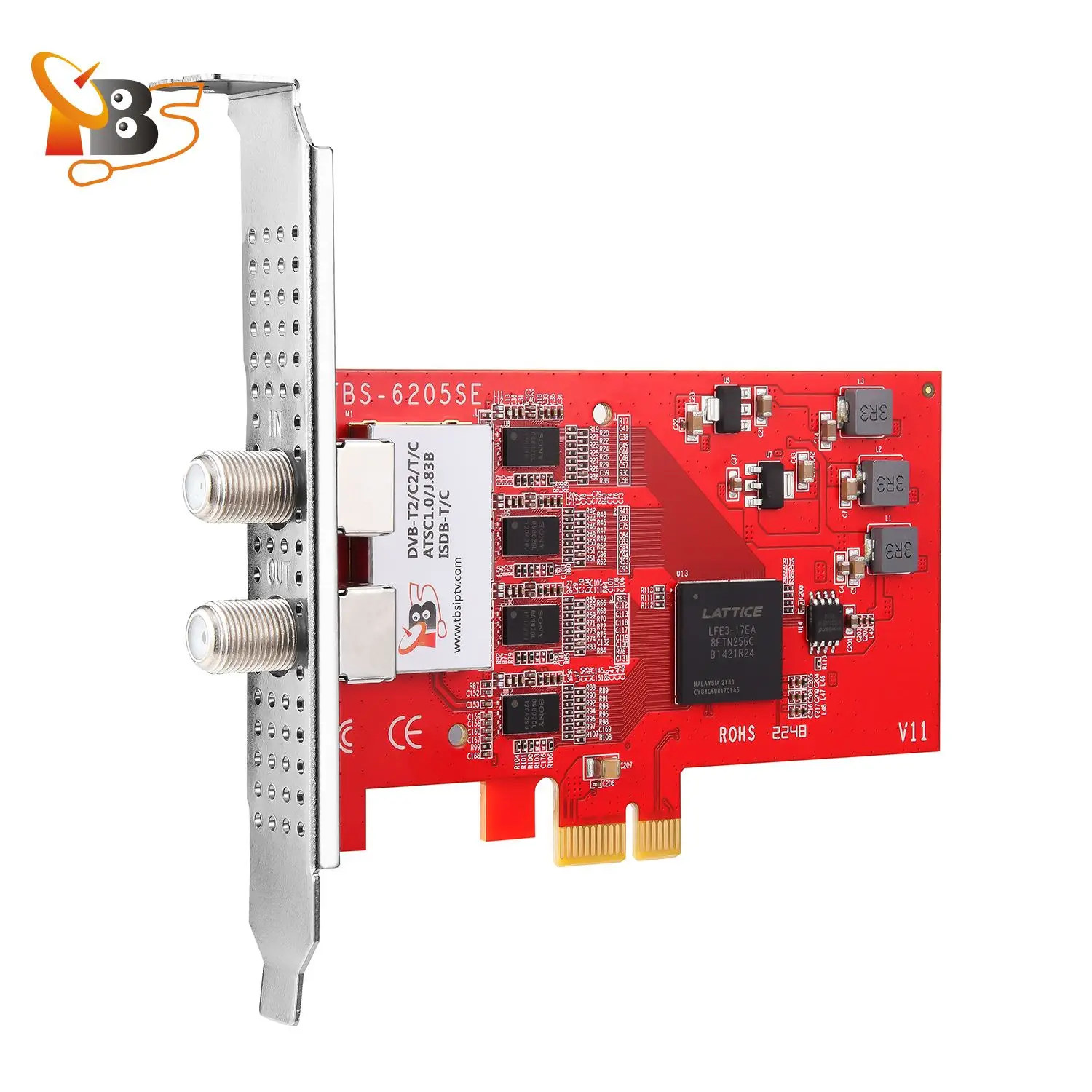 Imagem -02 - Quad tv Tuner Pcie Card para Assistir Reino Unido View Canais sd e hd no pc Tbs6205se Dvb-t2 c2 t c Isdb-t b c Atsc1.0