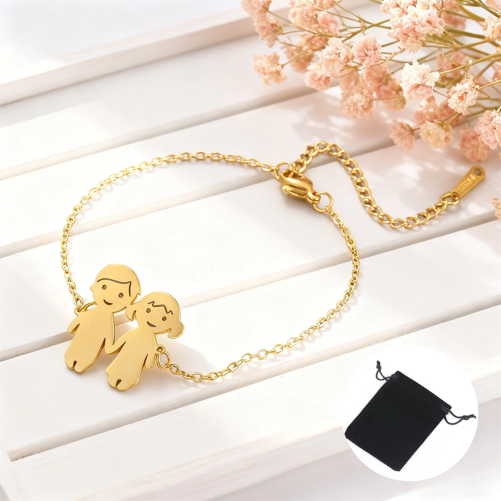 تخصيص اسم تاريخ النص اليد في اليد زوجين سوار الفولاذ المقاوم للصدأ قابل للتعديل اسم العائلة سوار زوجين هدية