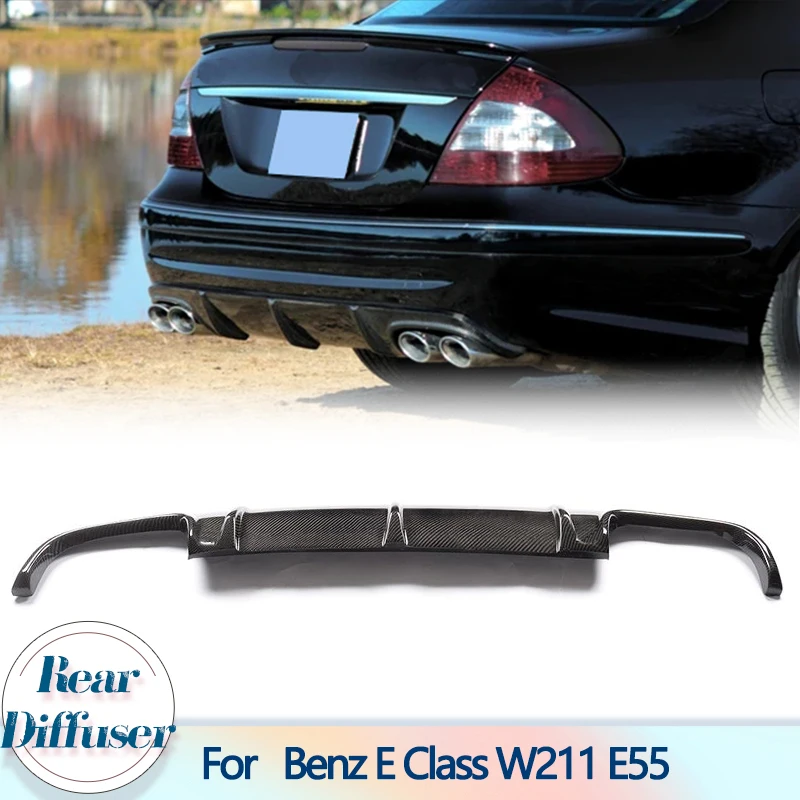 Car Rear Bumper Diffuser Lip Spoiler for Mercedes Benz E Class W211 E55 AMG Sedan 4 Door 2002-2006 Rear Bumper Diffuser Lip FRP