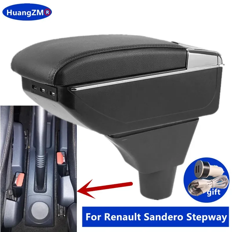 Reposabrazos para coche, caja de almacenamiento para Renault Sandero Stepway, Dacia, Sandero Logan 2, accesorios para coche