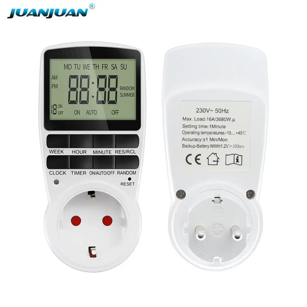 TM02 Electronic Digital Timer Switch Socket AU UK EU FR US Plug Kitchen Timer Programmable Timing Socket