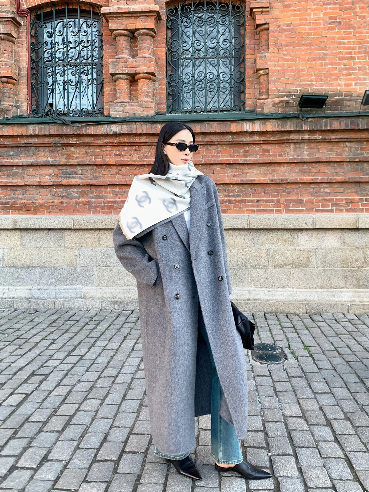 Allingentle Brown Woolen Women Long Blazer Elegant Long Jacket for Party Office Daily Outfits Customize