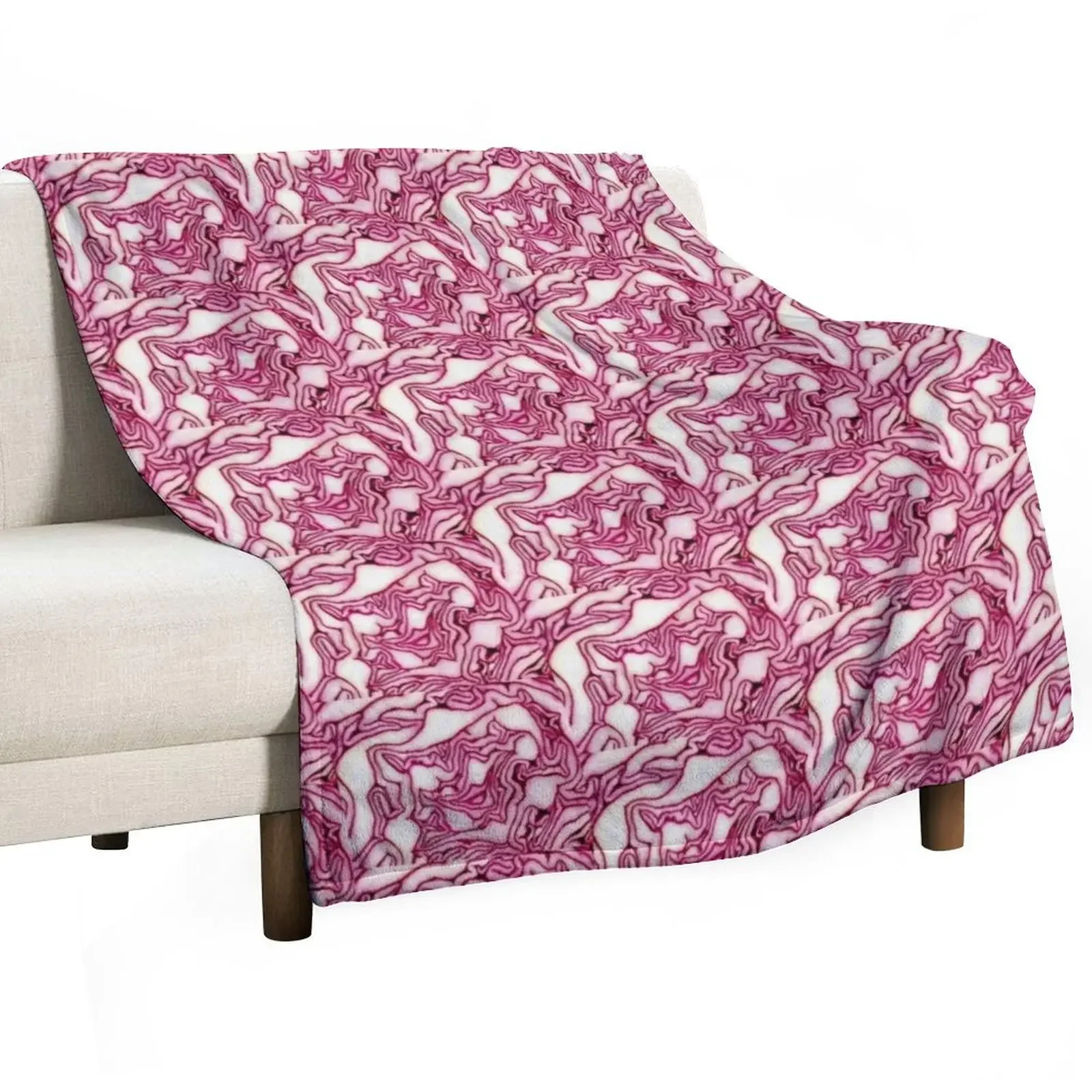 Red Cabbage Design Pattern Throw Blanket Warm Beautifuls Thermals For Travel warm winter Baby Cute Plaid Blankets