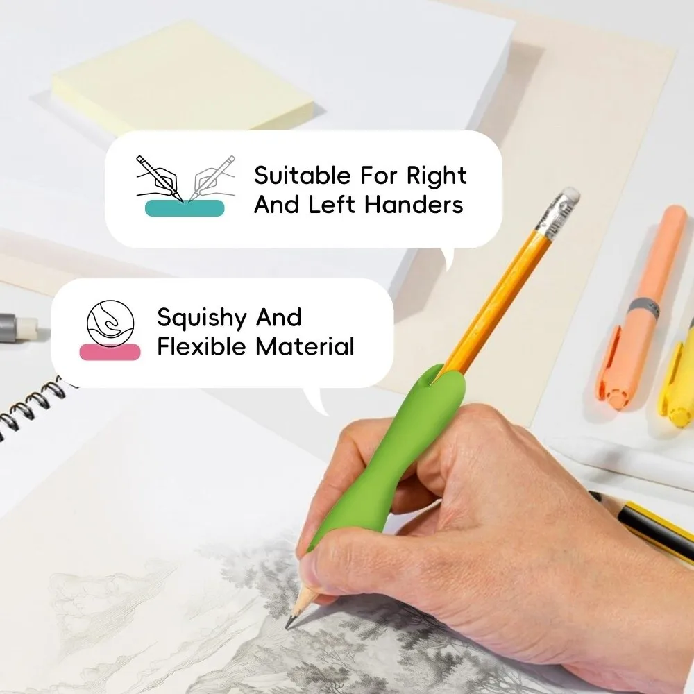 Silicone Pencil Holders Aid Handwriting Reusable Handwriting Aid Tools Comfortable Non-slip Writing Corrector Trainer