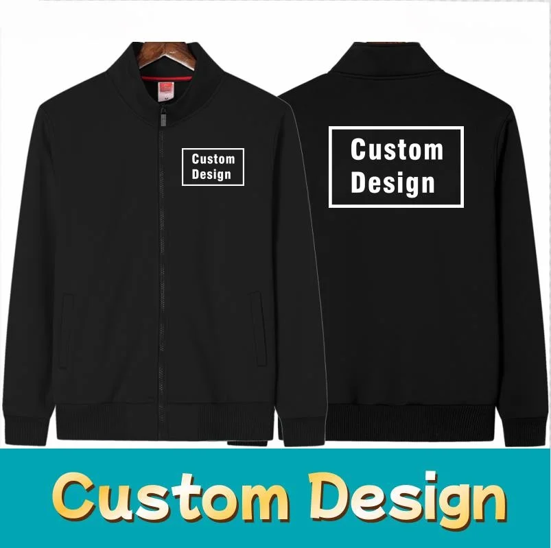 

Custom Design Men Women Fleece Warm Jacket Custom Logo Casual Coat Printing Design Stand Collar Sweatshirt