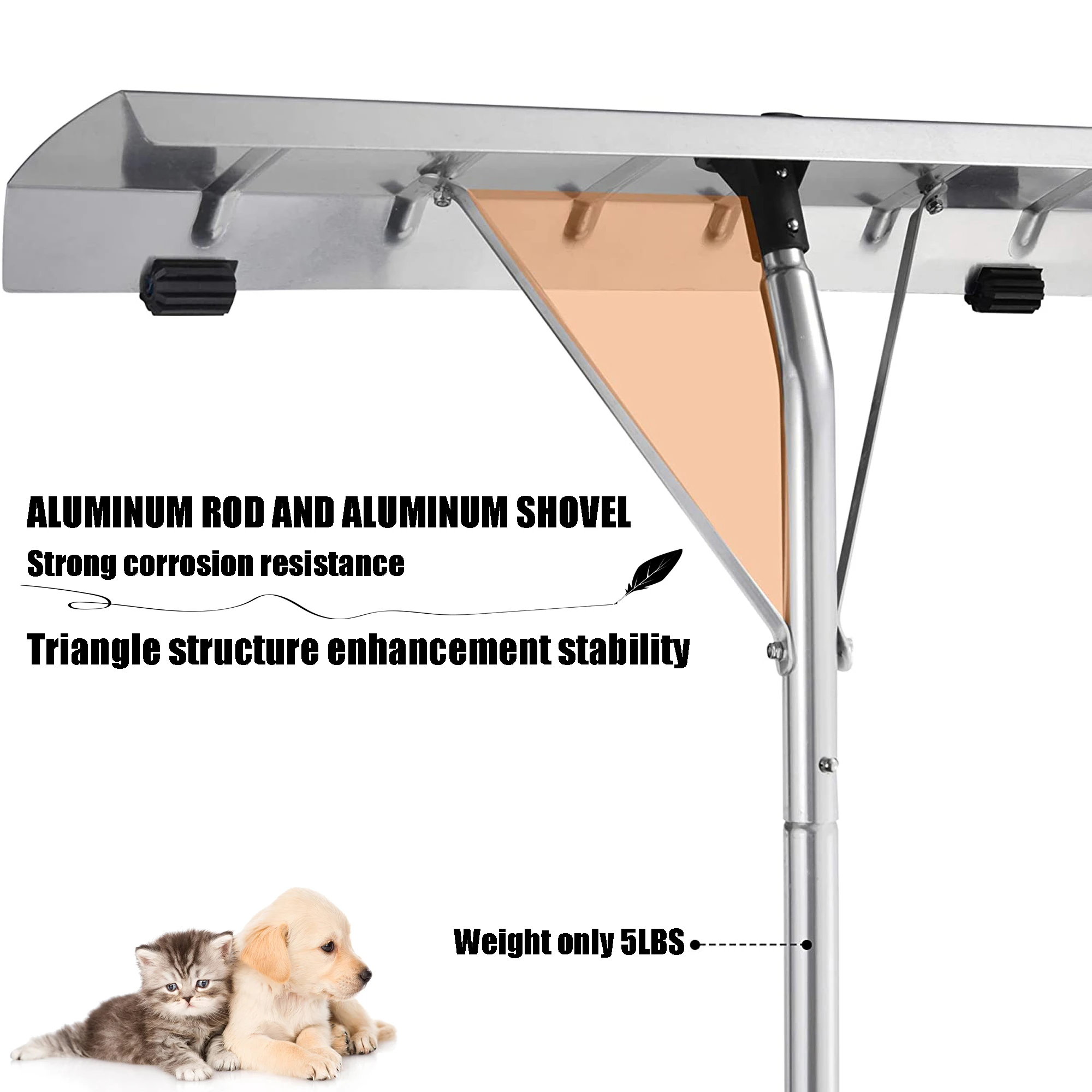 เครื่องมือกำจัดหิมะน้ำหนักเบา ที่โกยหิมะ ที่ขูดหิมะบนหลังคา พร้อมด้ามจับปรับความยาวได้