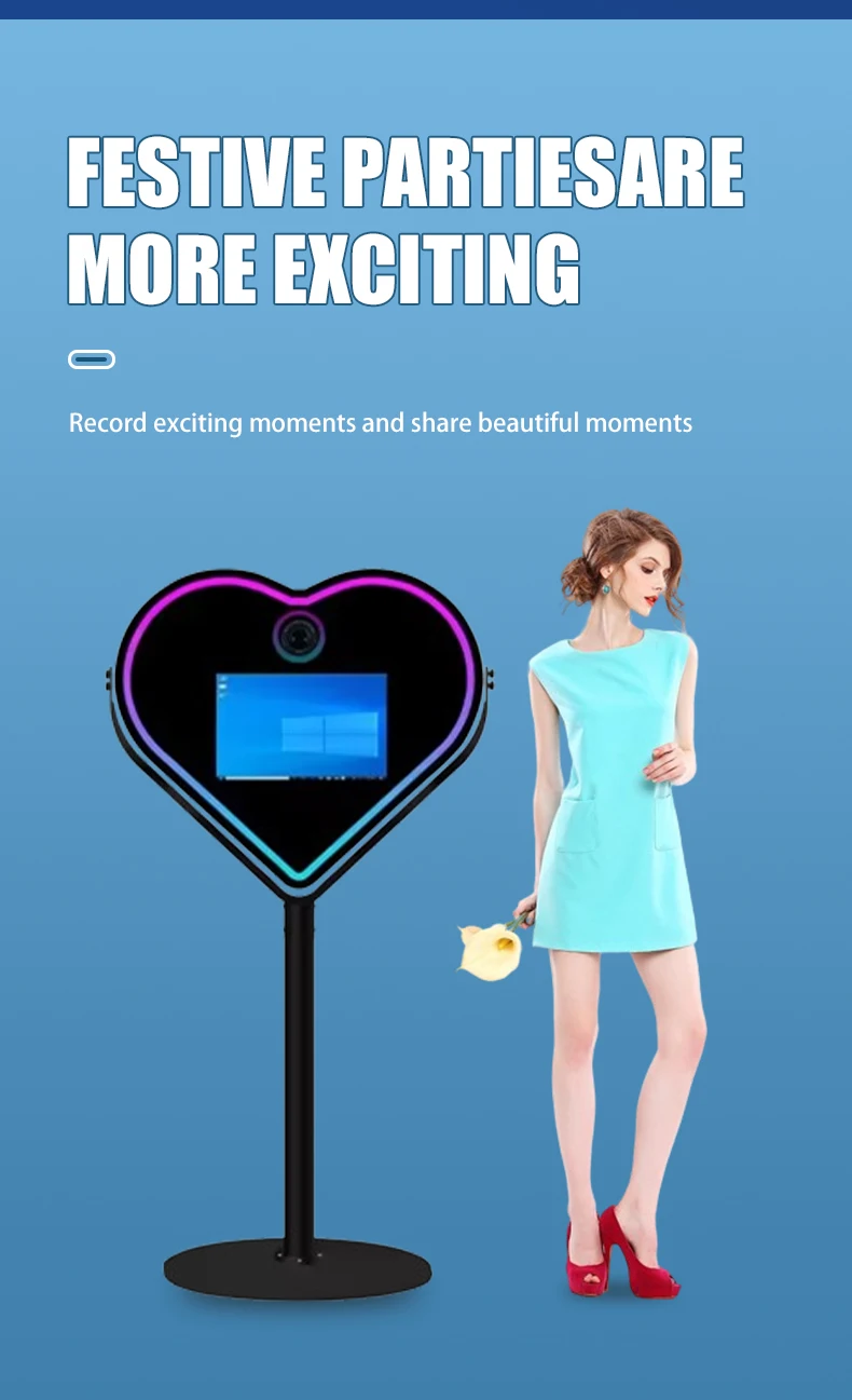 Оптовая продажа, портативное волшебное зеркало для селфи, фотобудка, сенсорный экран, светодиодная рамка, совместимые камеры для свадеб, мероприятий, IPads, GoPros SLR