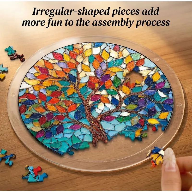 83 Pieces Jigsaw Puzzle Suncatcher Sun Catcher Acrylic Puzzle Stained Glass Window Hanging Suncatcher Diy Home Decor Adults Gift